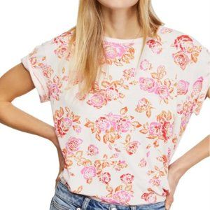 Free People Tourist Floral T-shirt Blush Combo M
